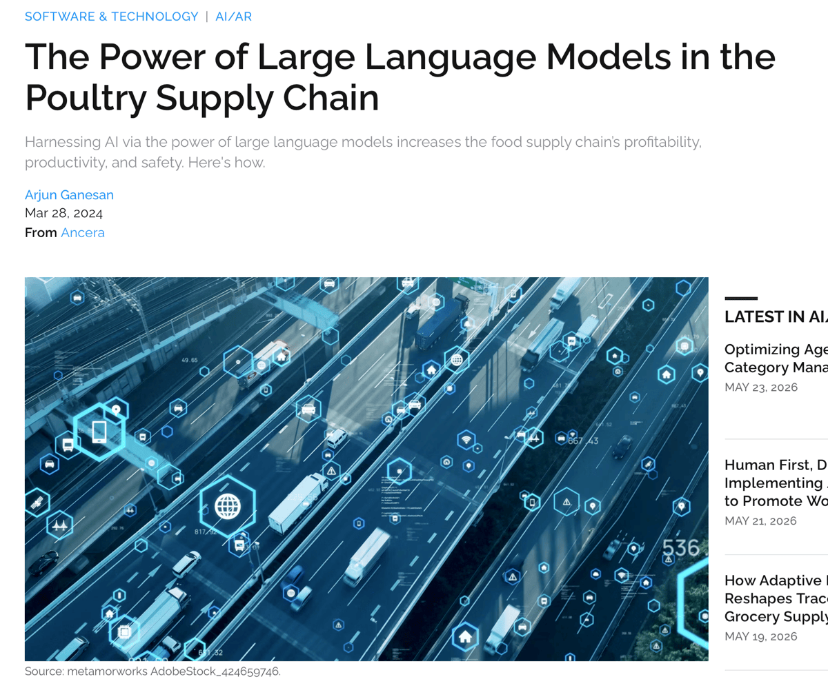 The Power of Large Language Models in the Poultry Supply Chain — Food Logistics